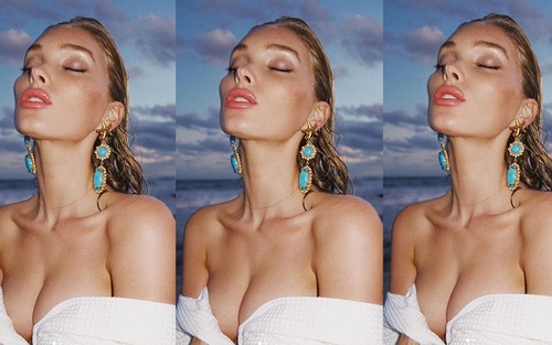 Thiên thần nội y Elsa Hosk 'đốt mắt' fan khi khoe vòng 1 giữa biển