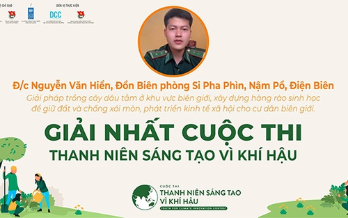 Chủ nhân Giải thưởng 'Thanh niên sáng tạo vì khí hậu' 2021 thuộc về đồng chí sĩ quan Biên Phòng