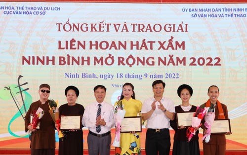 45 tiết mục xuất sắc được trao giải tại Liên hoan hát Xẩm Ninh Bình mở rộng năm 2022