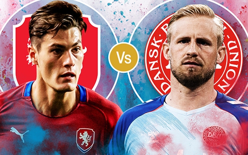 Đội hình thi đấu trận Séc vs Đan Mạch: Dolberg và Damsgaard 'đọ súng' với Schick