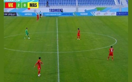 U23 Việt Nam: Văn Chuẩn như Neuer, lên giữa sân 'đá ma' với đồng đội khi U23 Malaysia bất lực