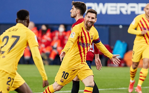 Osasuna 0-2 Barcelona: Messi lập cú đúp kiến tạo, Barcelona áp sát Atletico Madrid