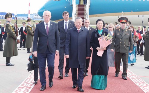 Tổng Bí thư Tô Lâm đến Minsk, bắt đầu thăm cấp Nhà nước tới Belarus
