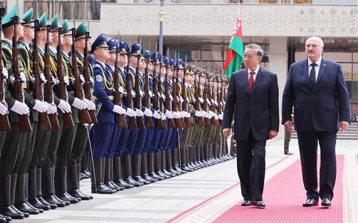 Lễ đón Tổng Bí thư Tô Lâm thăm cấp Nhà nước Cộng hòa Belarus
