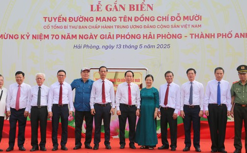 Hải Phòng: Gắn biển tuyến đường mang tên đồng chí Đỗ Mười