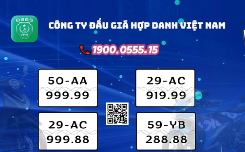 Công bố các biển sô 51M – 333.33 và 77A -333.33 trong ngày 6.5.2025 