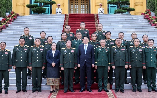 Chủ tịch nước Lương Cường tiếp Chủ nhiệm Tổng cục Chính trị Quân đội nhân dân Lào