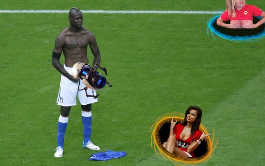 Thêm bộ ảnh "chế" độc đáo màn ăn mừng của Balotelli