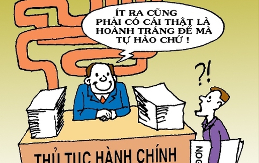 Thủ tục hành chính - Tranh của họa sĩ Tín Nhượng