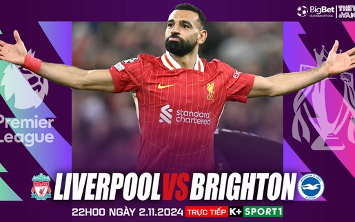 Nhận định, soi tỷ lệ Liverpool vs Brighton 22h00 ngày 2/11, vòng 10 Ngoại hạng Anh