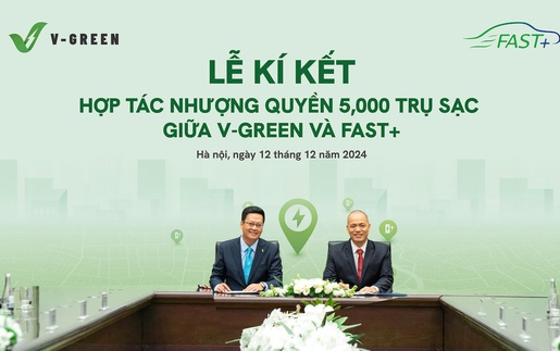 V-Green hợp tác Fast+ triển khai 5.000 trụ sạc đến hết năm 2025