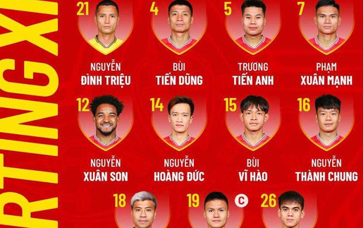 Đội hình xuất phát Việt Nam vs Singapore: Filip Nguyễn lại dự bị; Thanh Bình sát cánh cùng Xuân Son