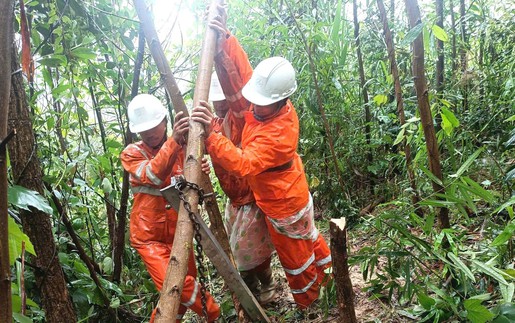 Tổng lực vào cuộc khôi phục cấp điện nhanh và an toàn nhất cho người dân vùng lũ