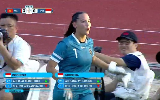 Báo chí Indonesia đồng loạt lên tiếng về sai lầm của thủ môn nhập tịch ở trận thua 0-5 ĐT nữ Việt Nam