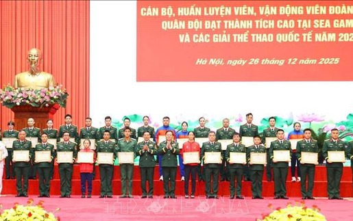 Bộ Quốc phòng khen thưởng đoàn thể thao Quân đội đạt thành tích cao năm 2025