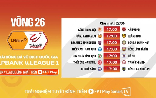 Lịch thi đấu bóng đá hôm nay 22/6: Trực tiếp vòng cuối V-League, FIFA Club World Cup