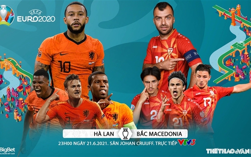 Kèo nhà cái. Soi kèo Hà Lan vs Bắc Macedonia. VTV6 VTV3 trực tiếp EURO 2021