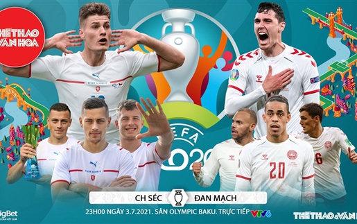 Kèo nhà cái. Soi kèo Cộng hòa Séc vs Đan Mạch. VTV6 VTV3 trực tiếp bóng đá EURO 2021