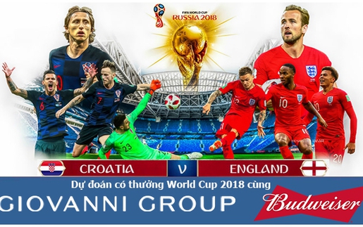 Dự đoán có thưởng World Cup 2018: Trận Croatia - Anh (Vòng bán kết)