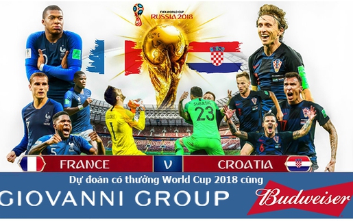 Dự đoán có thưởng World Cup 2018: Trận Pháp - Croatia (Chung kết)