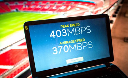 Sân Wembley được trang bị kết nối không dây siêu nhanh 400 Mbps