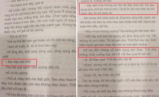 Đình chỉ phát hành truyện cổ tích “Thỏ trắng và Hổ xám” vì dung tục