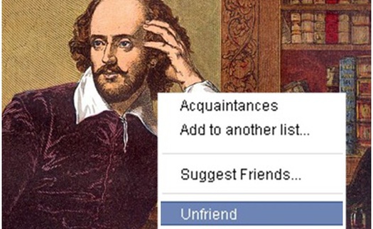 Shakespeare sáng tạo từ “unfriend” cho Facebook từ cách đây 400 năm?