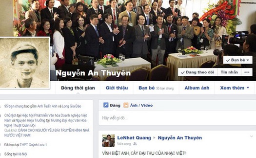 Facebook cố nhạc sĩ An Thuyên ngập tràn lời thương tiếc