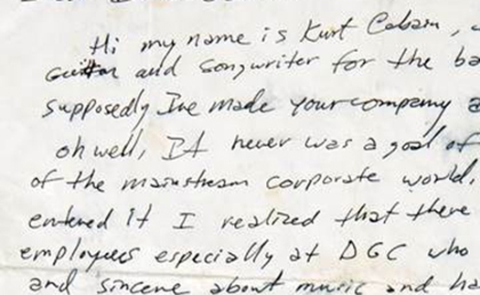 Đấu giá bức thư bàn đến khả năng giải thể Nirvana của Kurt Cobain