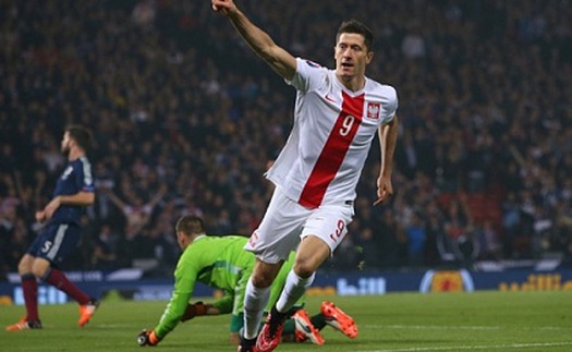 Xem những pha lập công của Lewandowski ở vòng loại EURO 2016