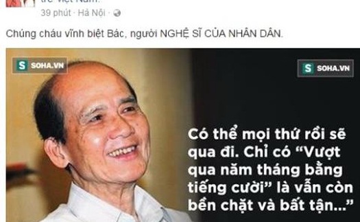 NSƯT Chí Trung: 'Chúng cháu vĩnh biệt bác Phạm Bằng - người NGHỆ SĨ CỦA NHÂN DÂN'