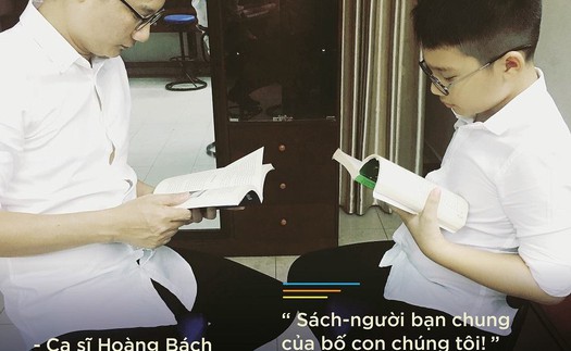 Bố con Xuân Bắc, Hoàng Bách cùng 'đọc sách thật phong cách'