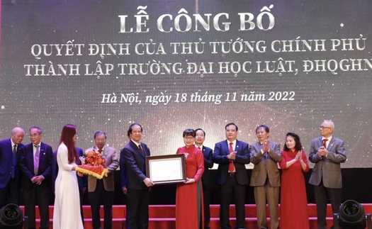 Công bố thành lập Trường Đại học Luật – Đại học Quốc gia Hà Nội