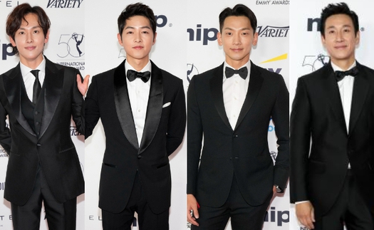 Thảm đỏ Emmy 2022: Song Joong Ki quá bảnh, Bi Rain - Im Si Wan lấn át dàn sao thế giới vì màn đọ chiều cao hài hước