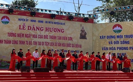 Hà Nội: Tưởng niệm ngày hóa Đức Thánh Tản Viên Sơn và khánh thành công trình tu bổ tôn tạo đền Hạ