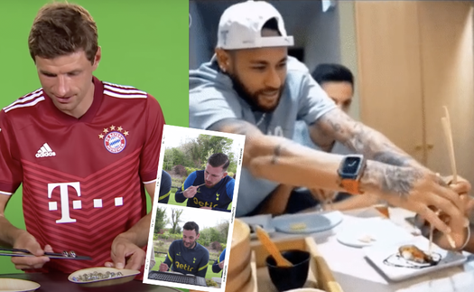 Khi các ngôi sao World Cup “trổ tài” cầm đũa, Neymar thành thục gắp thức điêu luyện