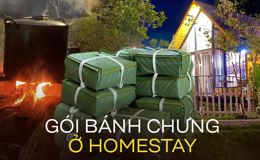 Các homestay, villa “mở hội” gói bánh chưng, nhiều gia đình tìm tới tận hưởng sớm hương vị Tết cổ truyền