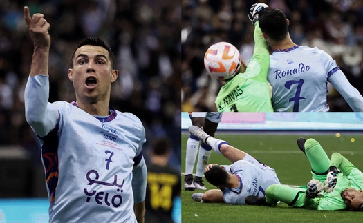 Ronaldo bị đồng đội cũ đấm vào mặt trong trận đấu đầu tiên ở Ả Rập Xê Út