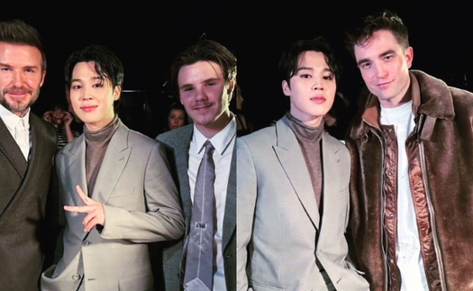 Còn ai chê visual Jimin (BTS) nữa: Đọ sắc cực gắt với bố con Beckham, chẳng kém cạnh Robert Pattinson ở Fashion Week