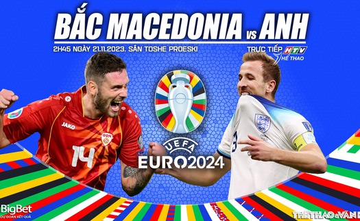 Nhận định bóng đá Bắc Macedonia vs Anh (2h45, 21/11), vòng loại EURO 2024