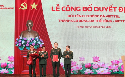 CLB Viettel đổi tên thành Thể Công - Viettel