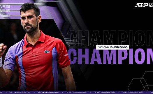 Thắng thuyết phục Dimitrov, Djokovic vô địch Paris Masters 2023, lập cột mốc đặc biệt