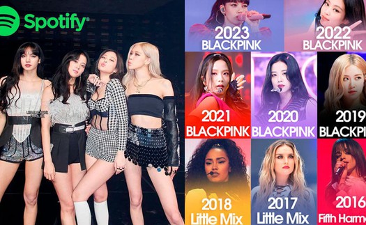 Blackpink là 'Nhóm nhạc nữ được phát trực tuyến nhiều nhất trên toàn cầu' trên Spotify năm thứ 5 liên tiếp