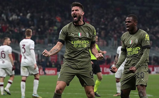 Video bàn thắng Milan 1-0 Torino: Giroud tỏa sáng, Milan tìm lại niềm vui chiến thắng