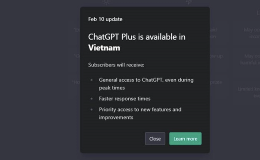 ChatGPT đã có mặt tại Việt Nam