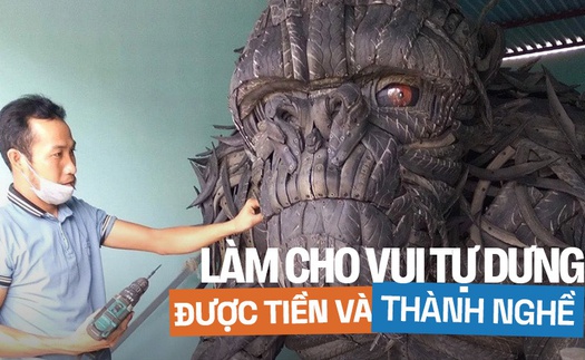 Gặp chủ nhân King Kong làm từ lốp xe đang gây bão MXH: 'Có lúc tự ngồi cắt lốp thấy rảnh thiệt'