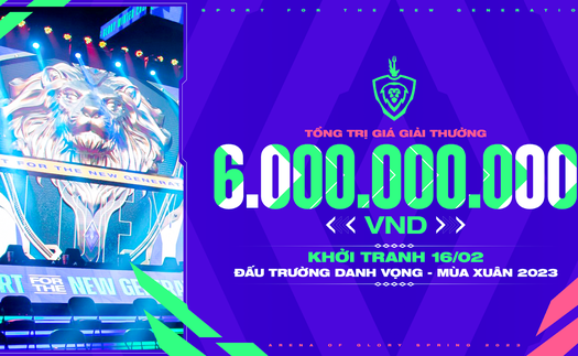 Đấu Trường Danh Vọng Mùa Xuân 2023 duy trì tổng tiền thưởng kỷ lục, đội vô địch bỏ túi 1,8 tỷ đồng