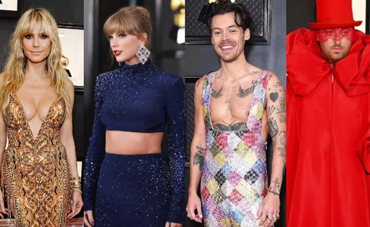 Thảm đỏ Grammy 2023: Taylor Swift khoe cơ bụng át Heidi Klum bốc lửa, ai dè Harry Styles hở bạo và Sam Smith mang cả dàn vũ công 'đè bẹp'