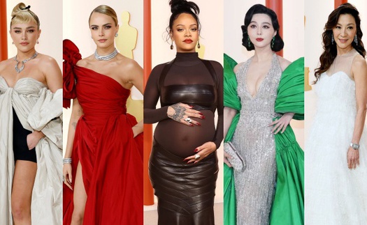 Siêu thảm đỏ Oscar 2023: Rihanna bụng bầu lớn 'chặt chém' Phạm Băng Băng, Cara Delevingne lộng lẫy, Dương Tử Quỳnh và tài tử gốc Á dẫn đầu dàn sao