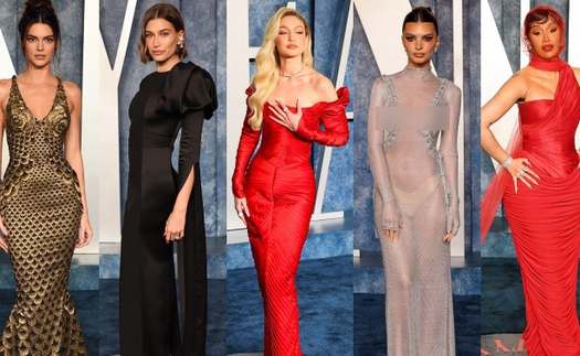 Tiệc hậu Oscar 2023: Kendall Jenner - Gigi Hadid lộng lẫy đè bẹp Hailey nhạt nhẽo, Cara o ép dẫn đầu dàn sao hở bạo gây sốc